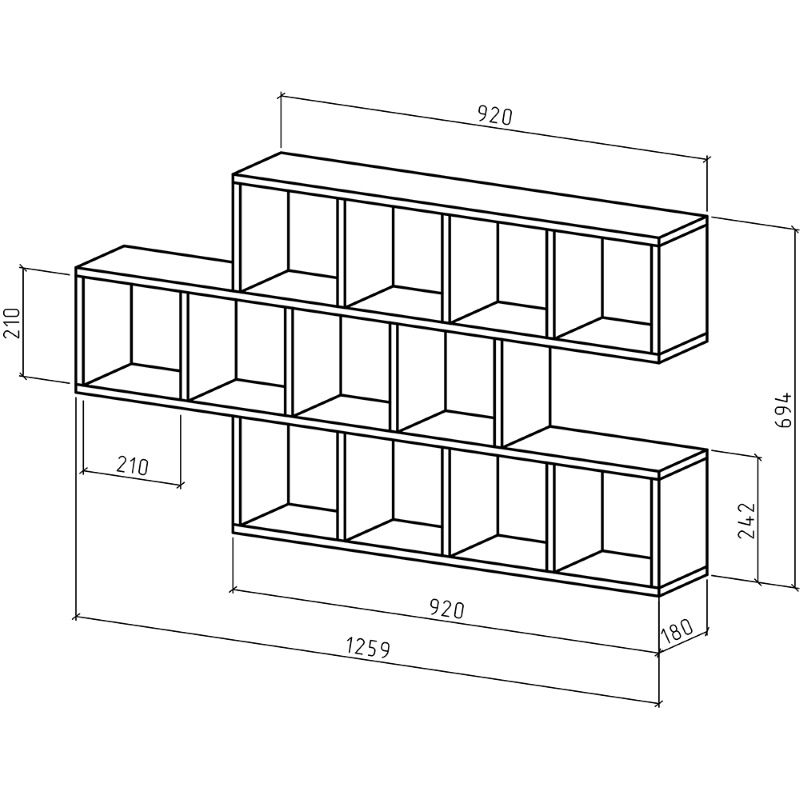 Книжная полка чертеж
