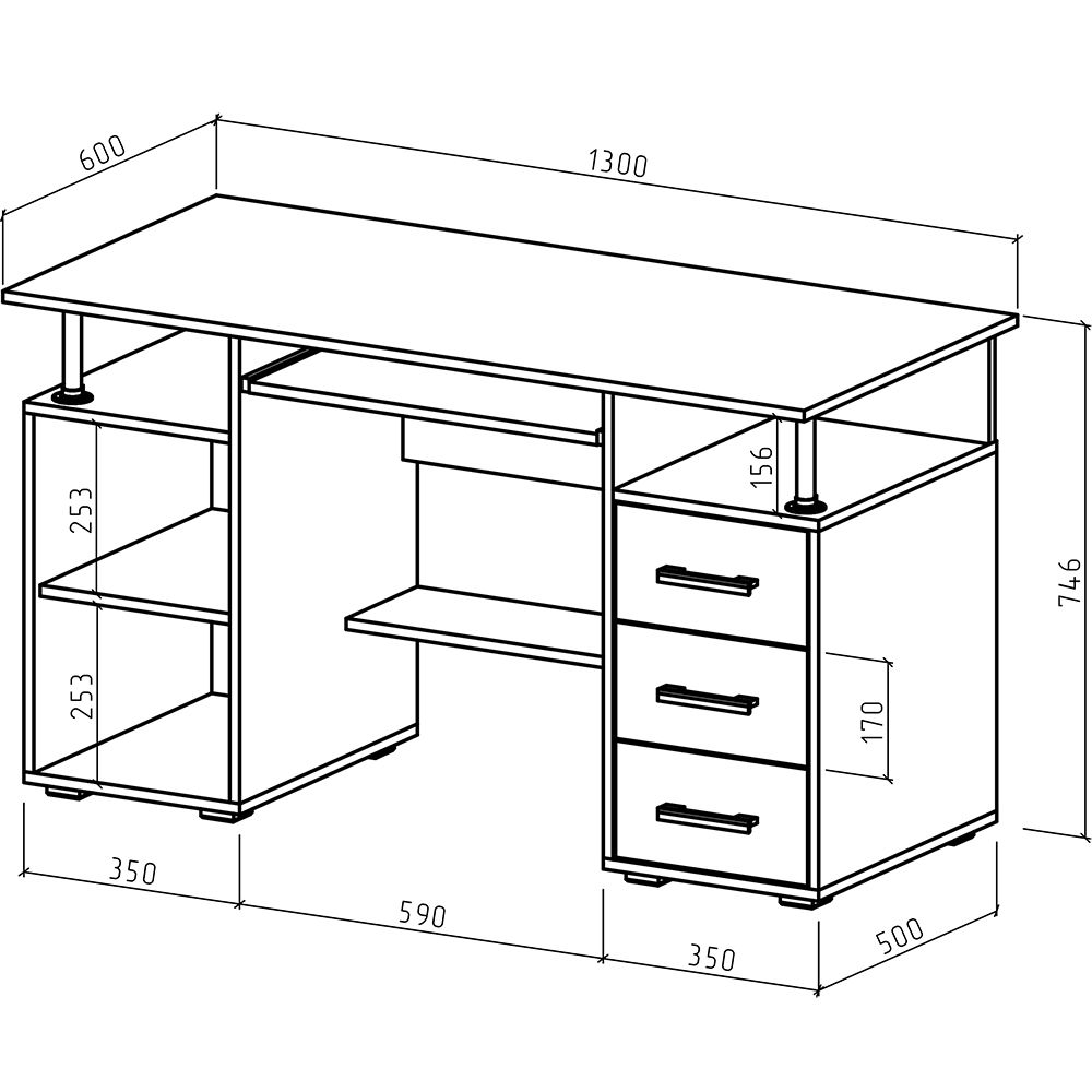 размеры компьютерного стола стандарт углового